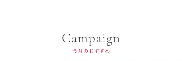 Campaign 今月のおすすめ